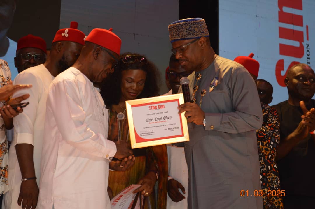 Chief Cyril Okoye Honored as Industrialist of the Year at The Sun Awards 2024