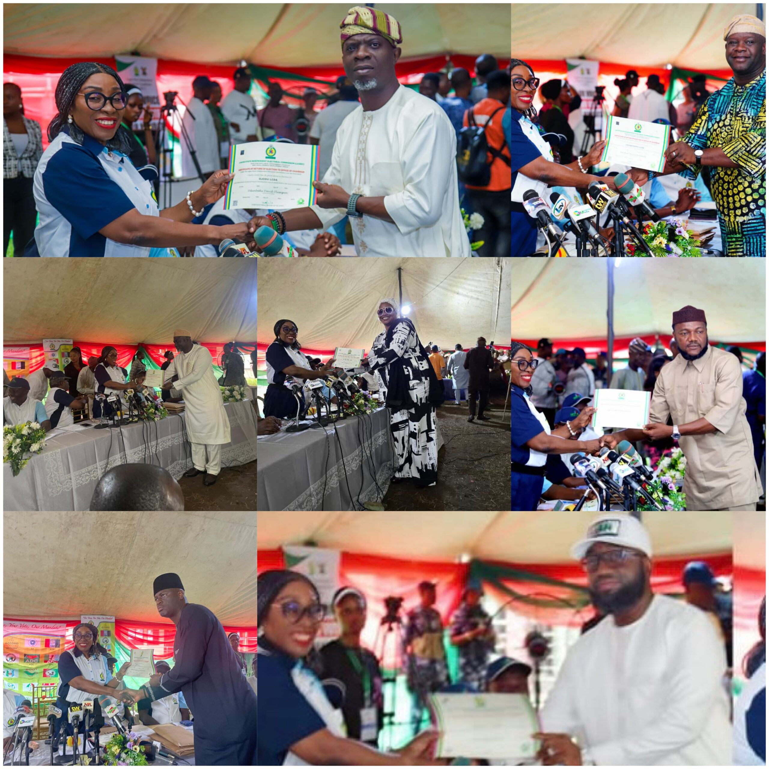 LASIEC Presents Certificates of Return to Newly Elected Council Officials Across Lagos State(Photos)